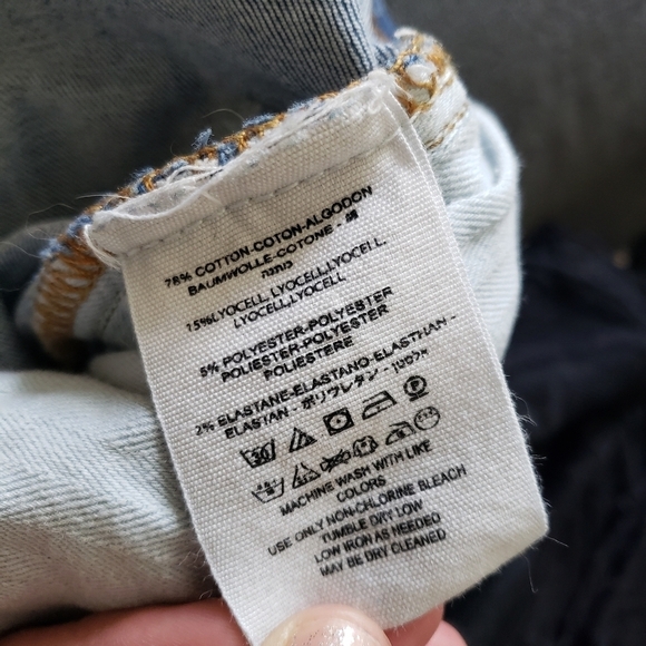 Free People Size 27 Skinny Jeans Medium Wash Denim Exposed 5 Button Fly Raw Hem - Picture 6 of 7